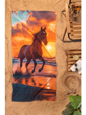 Mossyna | Plaj Havlusu | 75*150 cm | Bambu ve Pamuklu | Baskılı | Yıkanabilir | Antialerjik