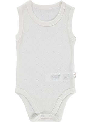 Civil Baby Jakarlı 3-36 Ay Çıtçıtlı Badi - Beyaz
