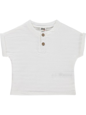 Civil Baby Jakarlı 6-18 Ay Tişört - Ekru