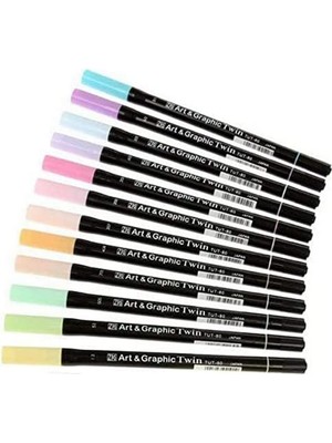 Dora Shopping Zıg Graphic Twin Marker-Set, Pastellfarben, 12 Stück