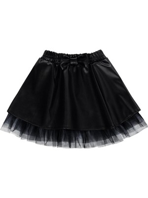 Civil Baby Fiyonklu Tüllü Deri 6-18 Ay Etek - Siyah