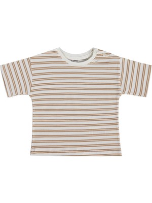 Civil Baby Çizgili 6-18 Ay Tişört - Kahverengi