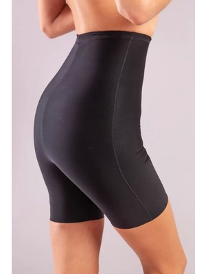 Bemy Store Girdle Extra Hight Waist Short Corset, Iz Yapmayan Görünmez Ekstra Yüksek Bel Uzun Paçalı Siya