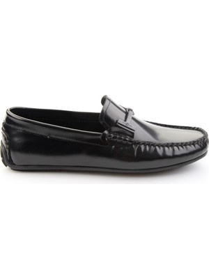 Bambi Siyah Hakiki Deri Erkek Loafer Ayakkabı E01648504214