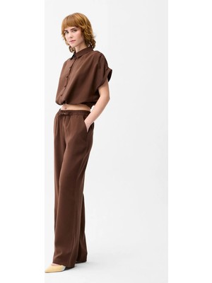 Love My Body Lastikli Tencel Pantolon Kahve 153L8994001