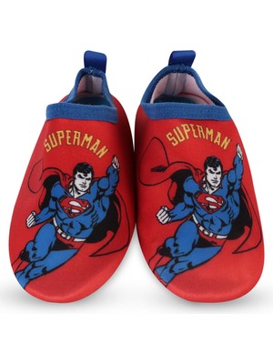 Superman Baskılı Tabanlı 26- Deniz Ayakkabısı - Kırmızı