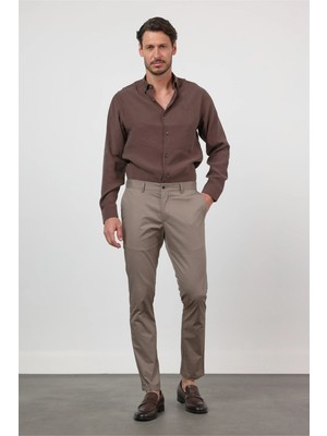 İmza Vizon Yan Cep Slim Fit Pamuklu Chino Pantolon 1003260168