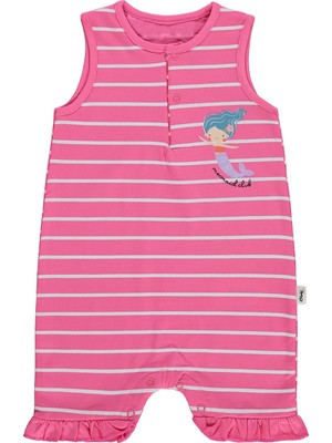 Civil Baby Çizgi Emp Deniz Kızı Baskılı 6-18 Ay Tulum - Fusya