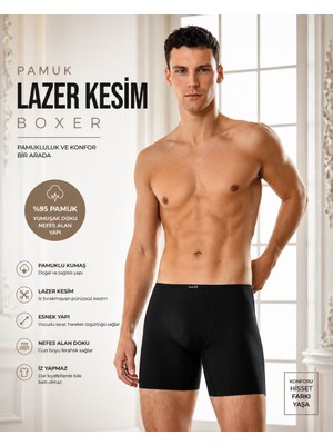 Berrak Erkek Pamuklu Lazer Kesim Boxer – Iz Yapmaz, Nefes Alan Premium Konfor