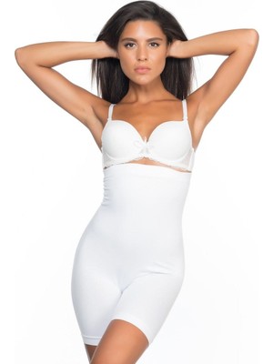Bemy Store Beyaz Mı Emay 2007 Yüksek Bel Paçalı Korse