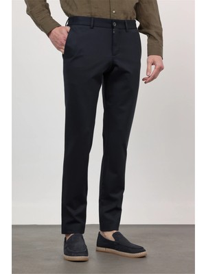 İmza Lacivert Yan Cep Örme Slim Fit Esnek Jogger Pantolon 1003260173
