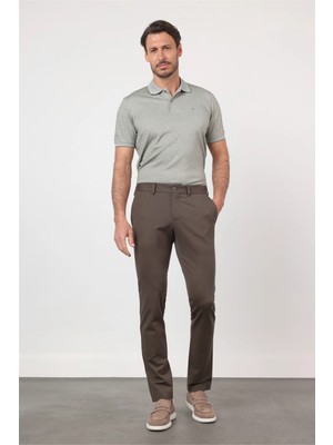 İmza Haki Yan Cep Kendinden Desenli Örme Jogger Slim Fit Esnek Pantolon 1003260174
