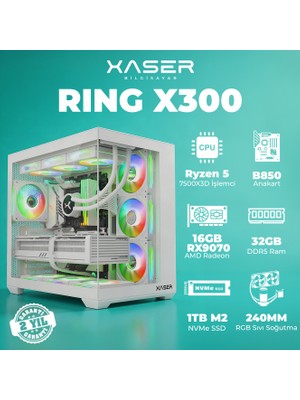 Xaser Ring X300 Ryzen 5 7500X3D 32GB Ddr5 Ram 1tb M.2 Nvme SSD 16GB RX9070 Masaüstü Oyuncu Bilgisayarı