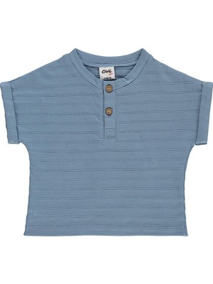 Civil Baby Jakarlı 6-18 Ay Tişört - Mavi
