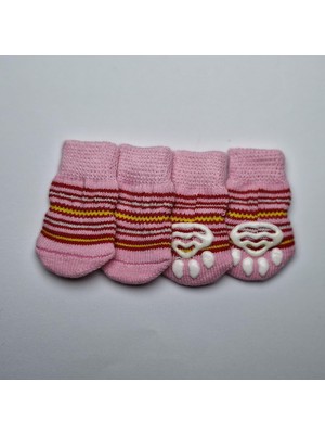 Dora Shopping Kaymaz Tabanlı Çorabı (Pembe- Çizgili, S - Boy 6 Cm, En 3 Cm)