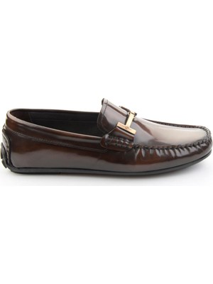 Bambi Kahve Hakiki Deri Erkek Loafer Ayakkabı E01648504214