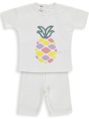Civil Baby Ananas Nakışlı 6-18 Ay Takım - Ekru