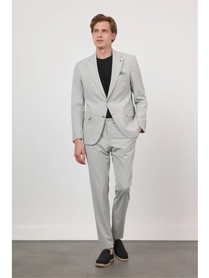 İmza Taş Rengi Kendinden Desenli Mono Yaka 6 Drop Slim Fit Takım Elbise 1001260162