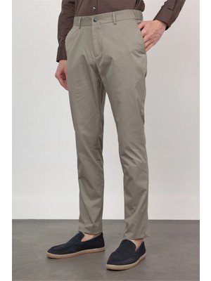 İmza Taş Rengi Yan Cep Slim Fit Pamuklu Chino Pantolon 1003260168