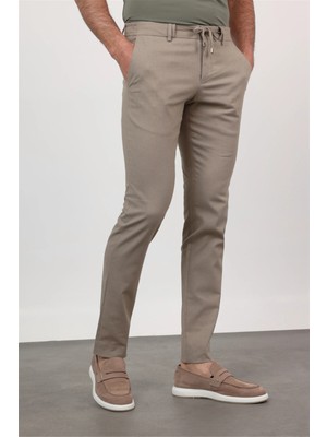 İmza Vizon Yan Cep Keten Slim Fit Keten Karışımlı Jogger Pantolon 1003260169