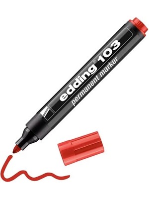 Edding Permanent Markör Yuvarlak Uç Kırmızı ED-103