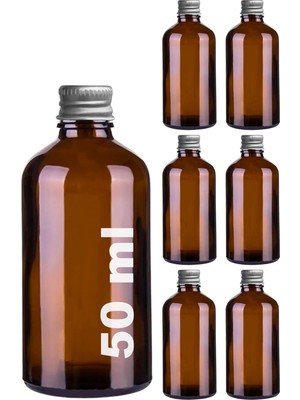 Dora Shopping 50 Gümüş Metal Kapaklı Hediyelik Shot Şişesi 50 ml Kolonya Koku Süs Küçük Şişe 6 Adet