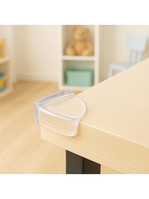Dora Shopping Şeffaf Köşe Koruyucu, 3m Çift Taraflı Bantlı, Dayanıklı Silikon, Bebek Güvenliği Için Masa Sehpa Köş