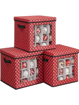 Dora Shopping Saklama Kutuları, 3'lü Set, Katlanır Kutular, Kutu Başına 64 Küçük Bölme, Esnek Ayırma Duvarları, 30