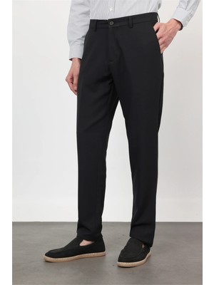 İmza Siyah Yan Cep Comfort Fit Esnek Chino Pantolon 1003260171