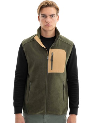 Ar-ma Erkek Polar Yelek Relax Fit Tam Fermuarlı %100 Polyester Softech Kışlık Cepli Baskısız K26424674101
