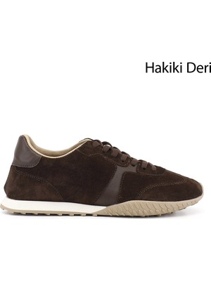 Gönderi(r) Kadın Kahve Süet  Lastik Bağcıklı Hakiki Deri Sneaker