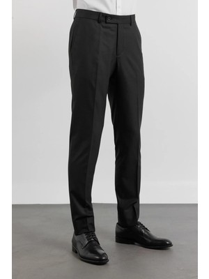 İmza Siyah Yan Cep Basic Slim Fit Esnek Pantolon 1003260013