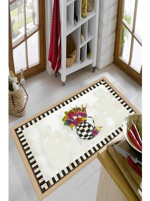 Dekomod Dijital Baskı Dört Mevsim Kaymaz Taban Yıkanabilir Mutfak Oda Halısı Yolluk Mackenzie Model