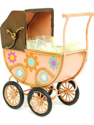 Aydogan's Dekoratif Metal Bebek Arabası Biblo Vintage Hediyelik