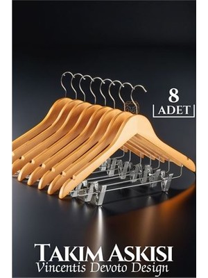 Senka Turk Takım Askısı Ceket Etek Pantolon Kıskaçlı 8 Adet Vincentis Devoto Design