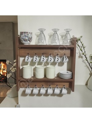 Kadir Albayrak Ahşapişçilik Kahve Köşesi, Baharatlık, Mutfak Rafı - (12 Askılı)