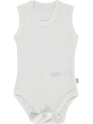 Civil Baby Jakarlı 3-36 Ay Çıtçıtlı Badi - Beyaz