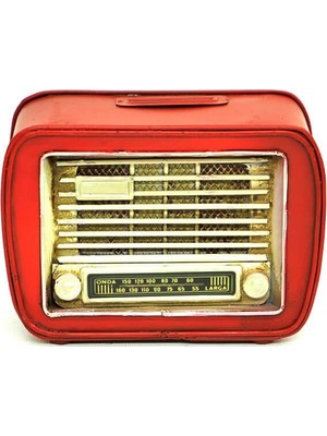 Aydogan's Dekoratif Metal Radyo Kumbara Vintage Ev Ofis Hediyelik