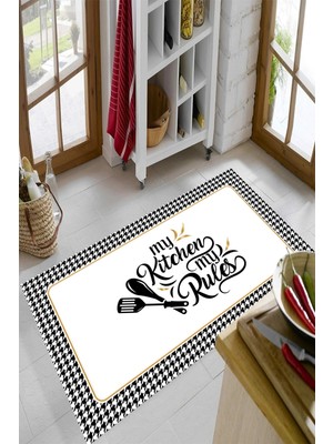 Dekomod Dijital Baskı Dört Mevsim Kaymaz Taban Yıkanabilir Mutfak Oda Halısı Yolluk Kazayağı Desen