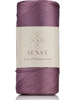 Sensy Premium Polyester Makrome İpi 2 mm Mürdüm Renkli %100 PoliPropilen Özellikli 200 gr