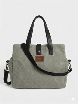 Old Cotton Mumlu Kanvas Çok Bölmeli Omuz Çantası ve El Çantası (Ayarlanabilir Ek Askı) S Ernest Bag