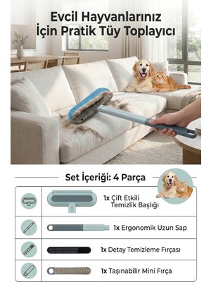 Sihirli Mop Kedi Tüy Toplayıcı Köpek Tüyü Toplayıcı Çok Amaçlı Halı Paspas Kıyafet Tüy Toplayıcı
