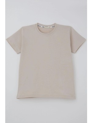 Breeze Erkek Çocuk Tişört Basic 4-8 Yaş, Taş