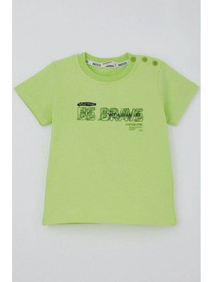 Breeze Erkek Çocuk Tişört Grafiti Baskılı 2-6 Yaş, Fıstık Yeşili