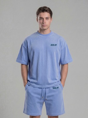 Backlain Mod Style Erkek Oversize 2’li Takım Şort %100 Pamuk Rahat Kalıp