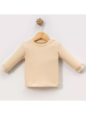 Angeltouch Basic Kız Erkek Bebek Sweatshirt Raporlu Renk Seçenekli Üst