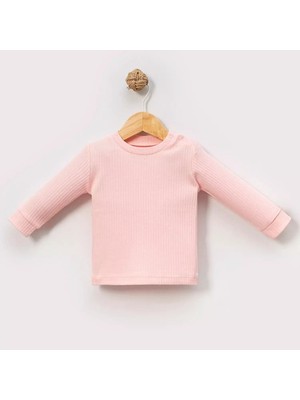 Angeltouch Basic Kız Erkek Bebek Sweatshirt Raporlu Renk Seçenekli Üst