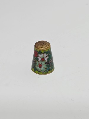 Hasyılmaz Antika Cloisonne Emaye Yüksük 23,40X18,80MM 048
