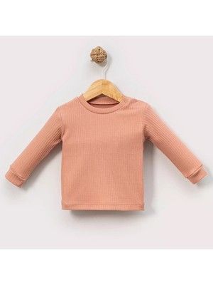 Angeltouch Basic Kız Erkek Bebek Sweatshirt Raporlu Renk Seçenekli Üst