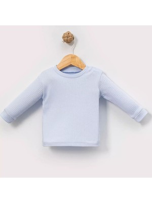 Angeltouch Basic Kız Erkek Bebek Sweatshirt Raporlu Renk Seçenekli Üst